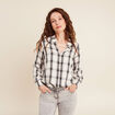 Tunique fluide col chemise blanc femme