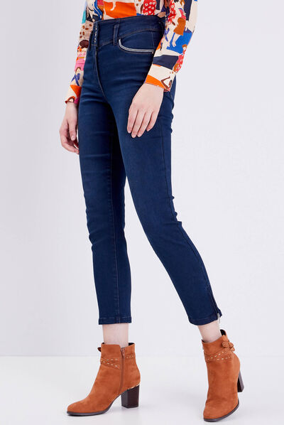 Jean ajusté 7/8ème denim brut femme