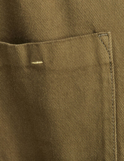 Surchemise en jean vert olive femme