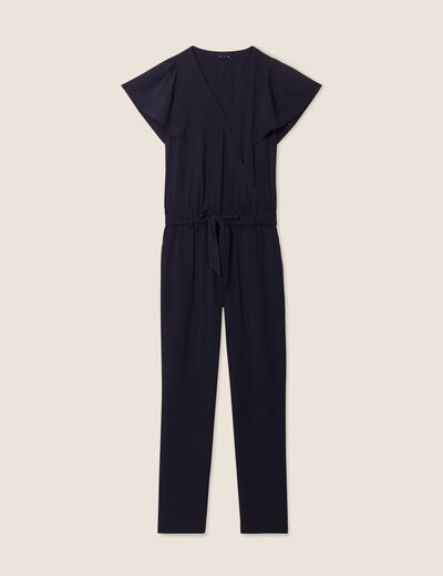 Combinaison pantalon droite bleu foncé femme