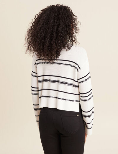 Pull manches longues blanc femme
