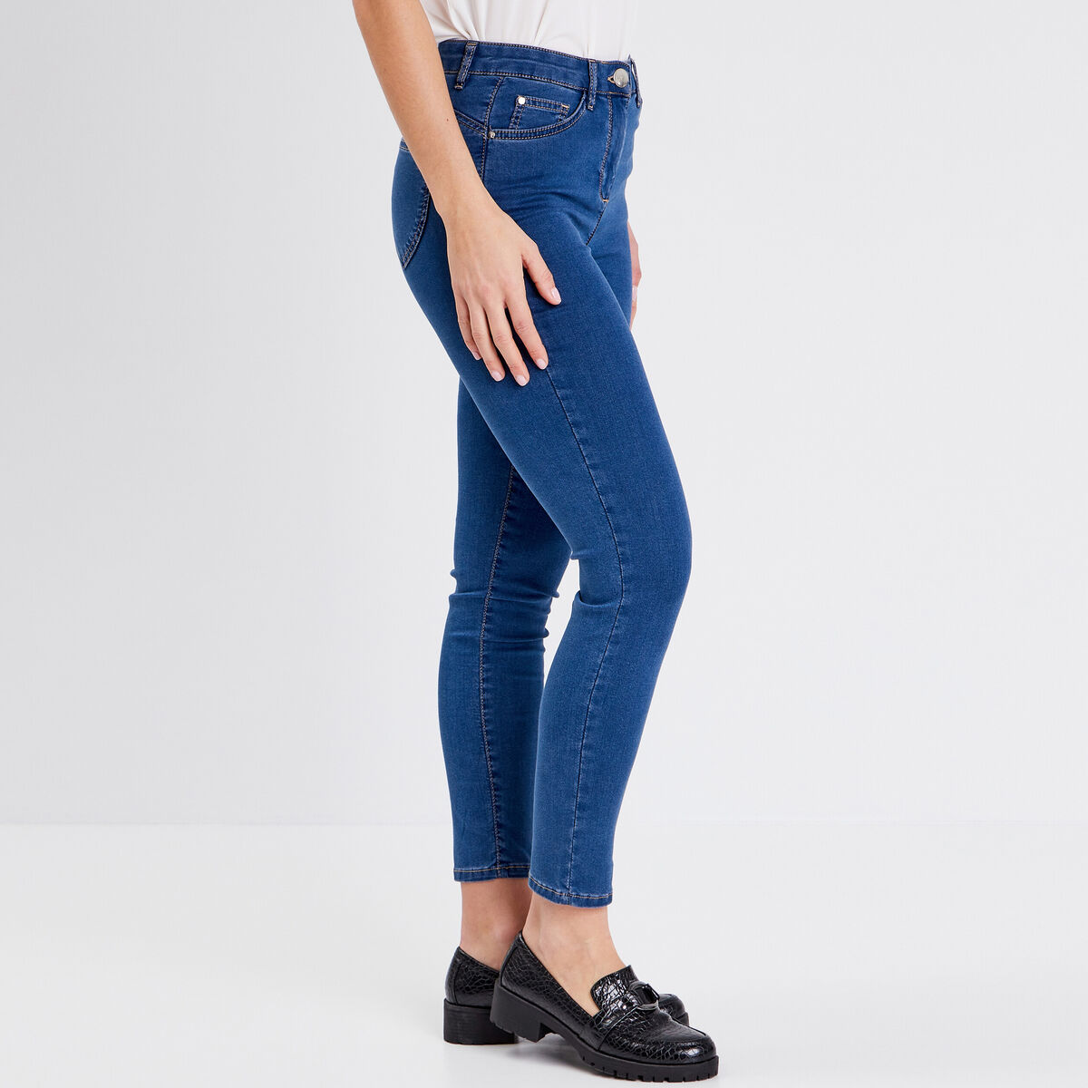 Jean magique Le L&eacute;ger ajust&eacute; 7/8&egrave;me denim double stone femme