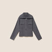Cardigan col camionneur gris fonc&eacute; femme