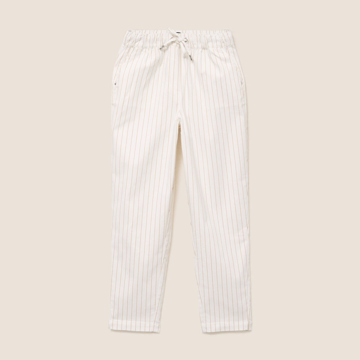 Pantalon jogpant taille haute blanc femme
