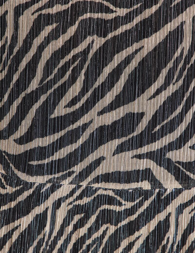 Robe zébrée à sequins évasée noir femme