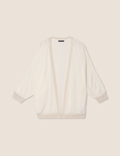 Gilet manches 3/4 ecru femme
