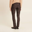 Pantalon ajusté enduit noir femme