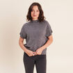 Pull col montant gris clair femme