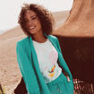 Veste droite fluide vert femme