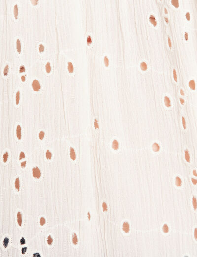 Blouse ample manches courtes ecru femme