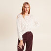 Pull manches longues ajour&eacute; ecru femme