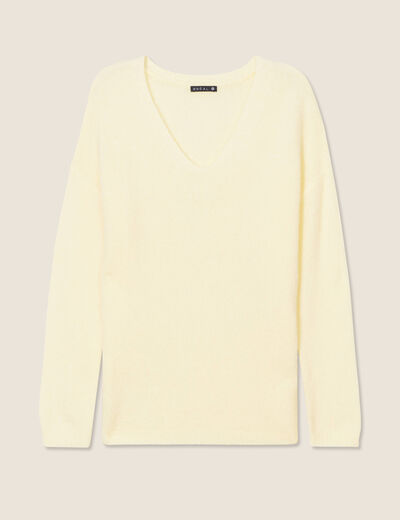 Pull manches longues jaune clair femme