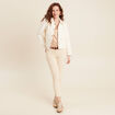 Blouson matelass&eacute; boutonn&eacute; ecru femme
