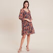 Robe évasée manches 3/4 violet femme