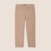 Pantacourt droit taille standard taupe femme