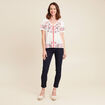 t-shirt droit court manches courtes ecru femme
