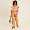 Chemise sans manches beige femme