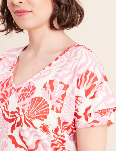 T-shirt manches courtes rose femme