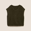 Pull sans manches vert kaki femme