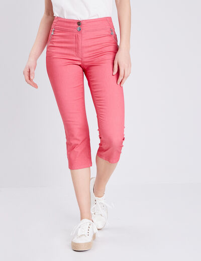 Pantacourt ajusté vieux rose femme