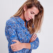 Chemise manches longues bleu femme