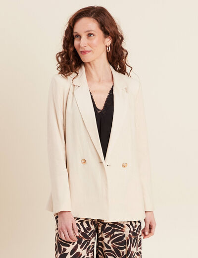 Veste tailleur fluide ivoire femme