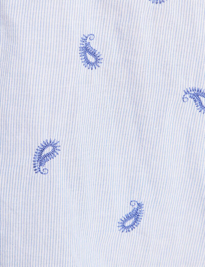 Blouse ample manches longues fluide bleu femme