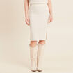 Jupe tricot longue tube ecru femme
