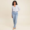 blouse fluide manches 3/4 bleu femme