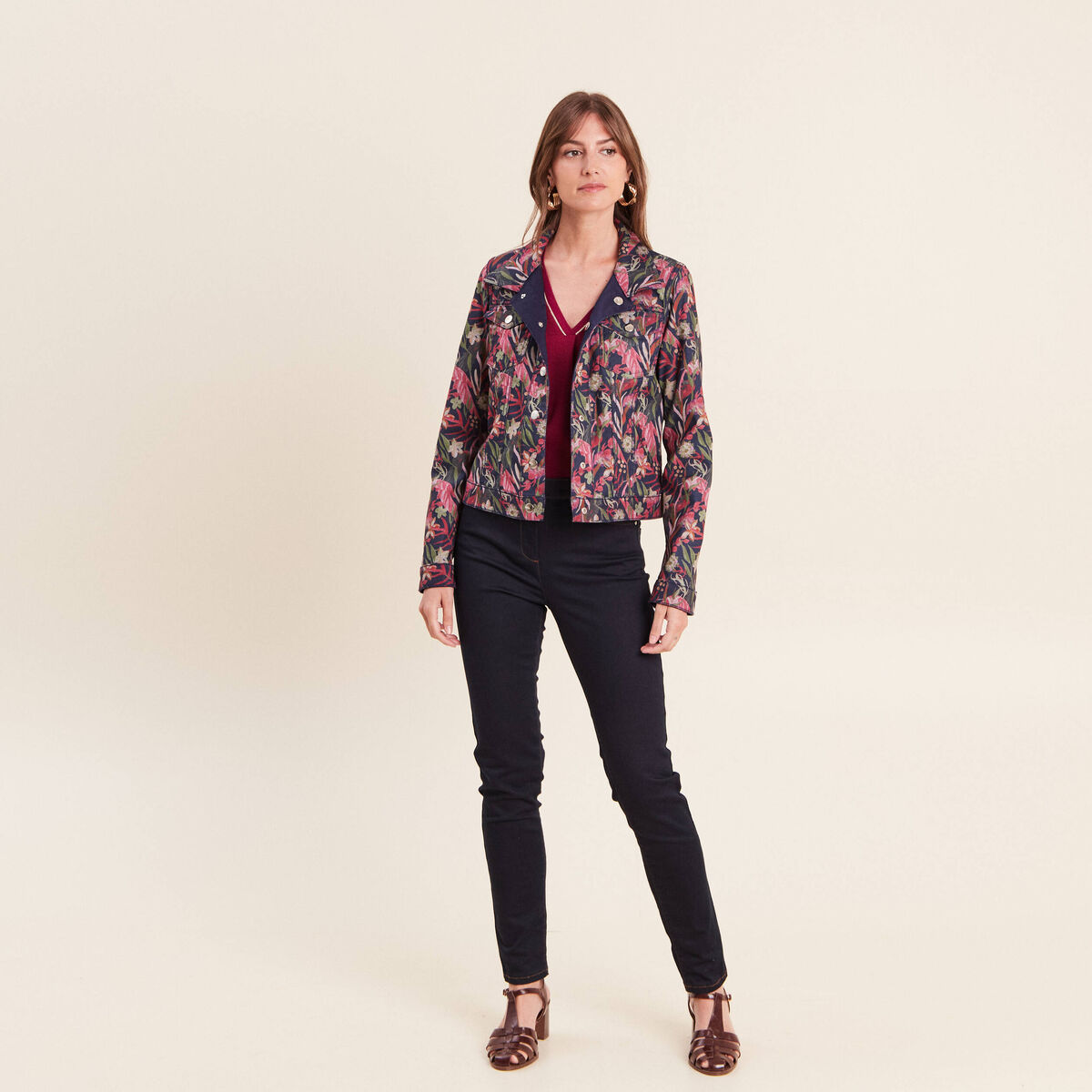 Veste cintr&eacute;e r&eacute;versible multicolore femme