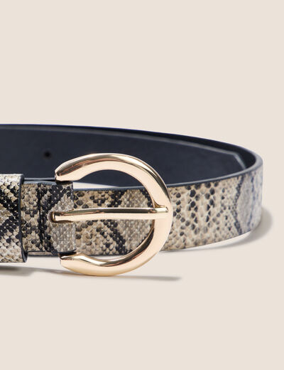 Ceinture fine ajustée beige femme