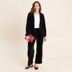 Pantalon loose en velours noir femme