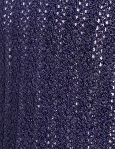 Pull droit sans manches &agrave; capuche bleu marine femme