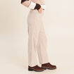 Jean taille haute en velours sable femme