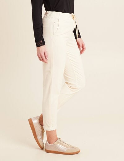 Pantalon jogging velours ivoire femme