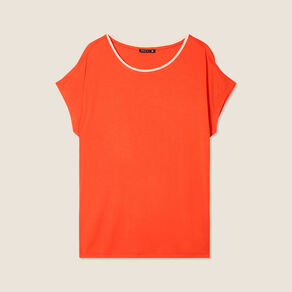 t shirt manches courtes orange fonce femme T-shirt manches courtes orange foncé femme