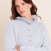 Pull col montant denim snow gris femme