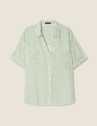 Chemise manches courtes blanc femme