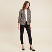 Veste cintr&eacute;e col ch&acirc;le noir femme