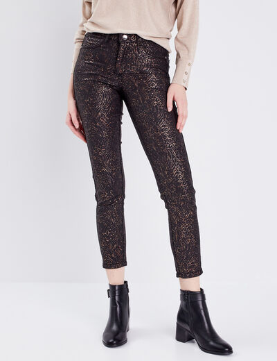 Pantalon ajusté réversible noir femme