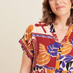 Chemise ample manches courtes multicolore femme