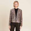 Veste col ch&acirc;le avec sequins couleur cuivre femme