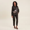 Pantalon flou taille bascul&eacute;e vert kaki femme