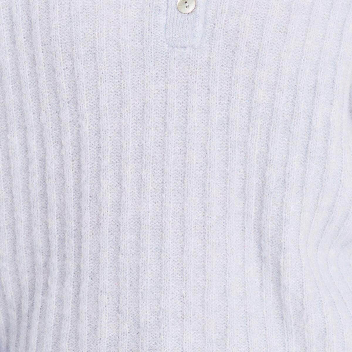 Pull col tunisien denim snow gris femme