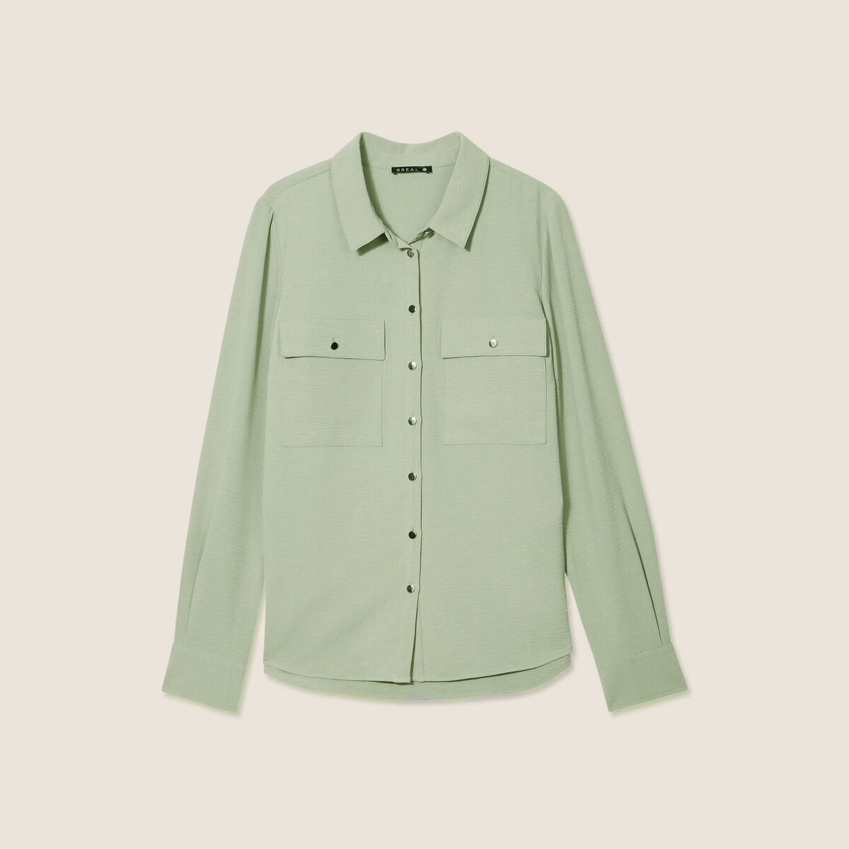 Chemise manches longues vert clair femme