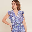 Robe longue portefeuille bleu femme