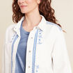 Surchemise brodée en jean blanc femme