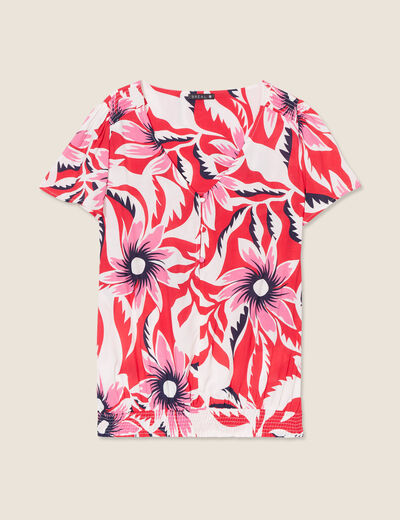 Blouse manches courtes rouge femme