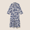 Robe fluide col am&eacute;ricain manches 3/4 blanc femme