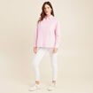 Chemise ample mi-longue en coton rose femme